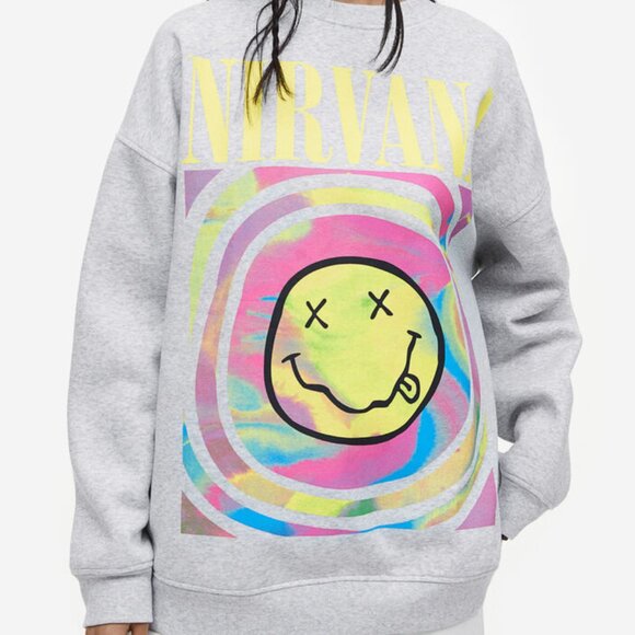 grey nirvana oversized sweatshirt (small) - Picture 1 of 1
